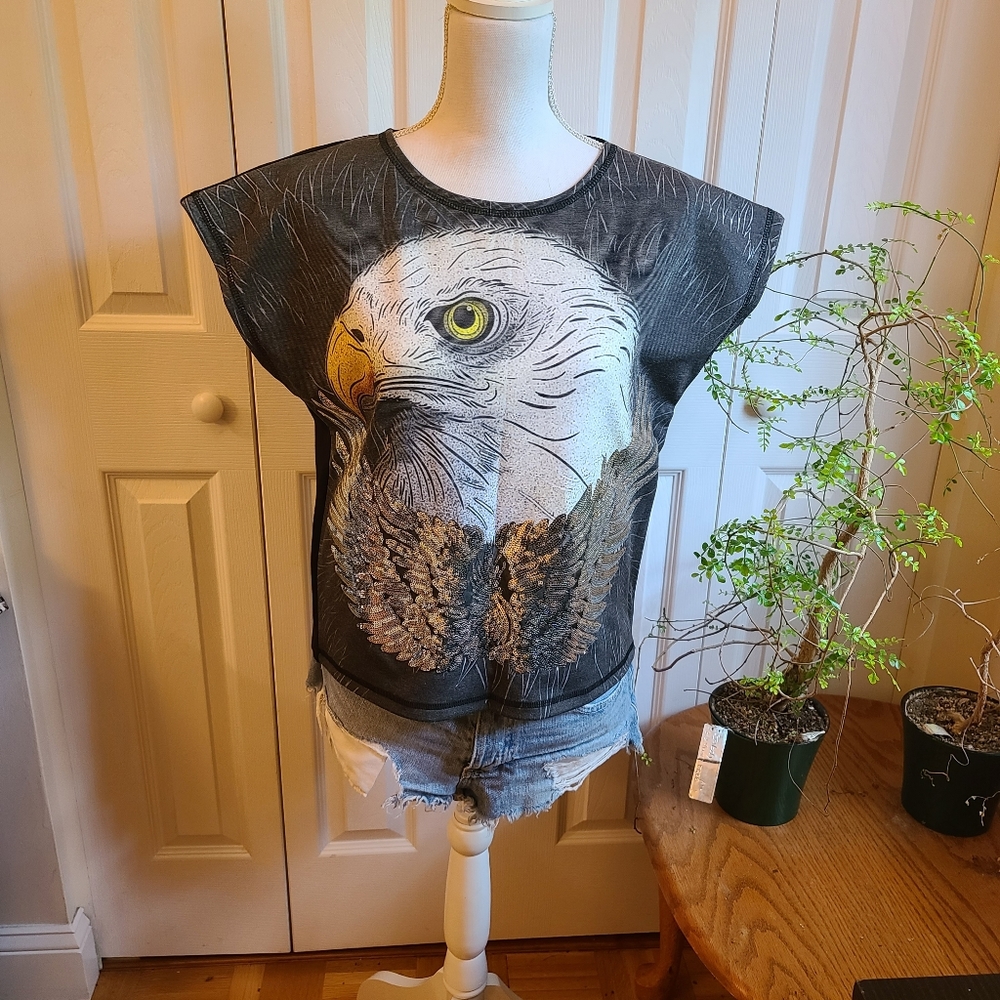 Womens Short Sleeve Sequined